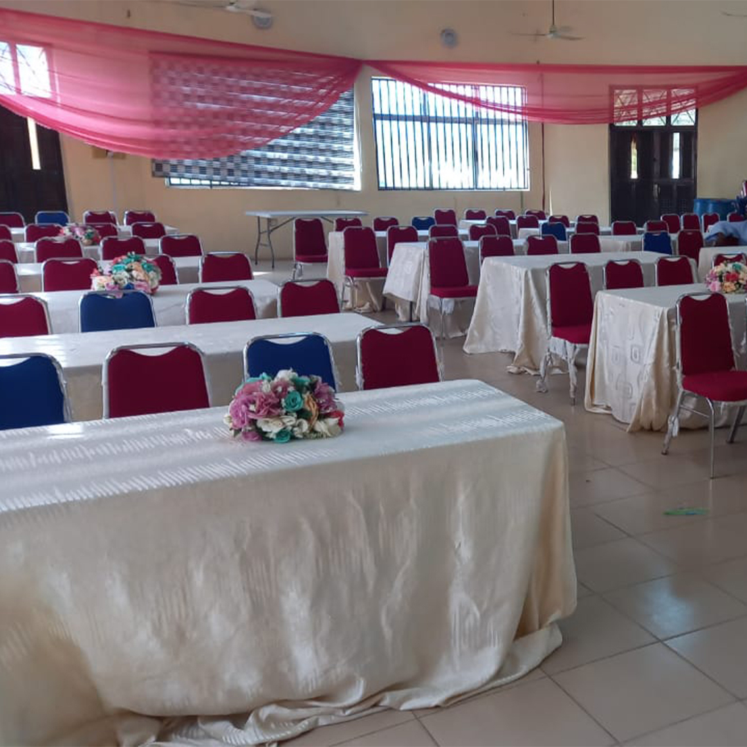 The event hall set for a function